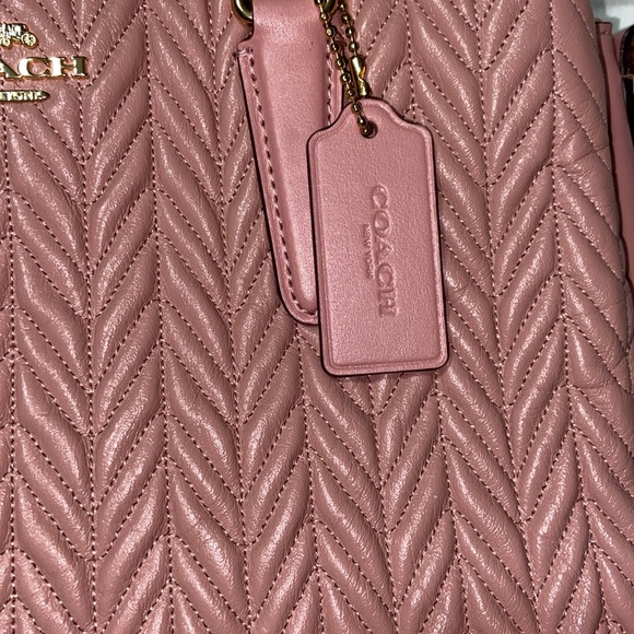 RARE nwot Coach Sage Carryall Quilted pink crossbody satchel bag F73062 - Picture 7 of 15